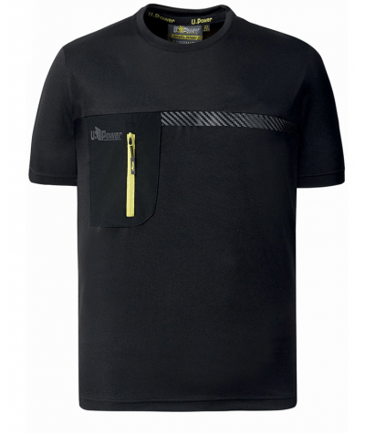 T-shirt da lavoro a manica corta U-Power Christal Black Carbon
