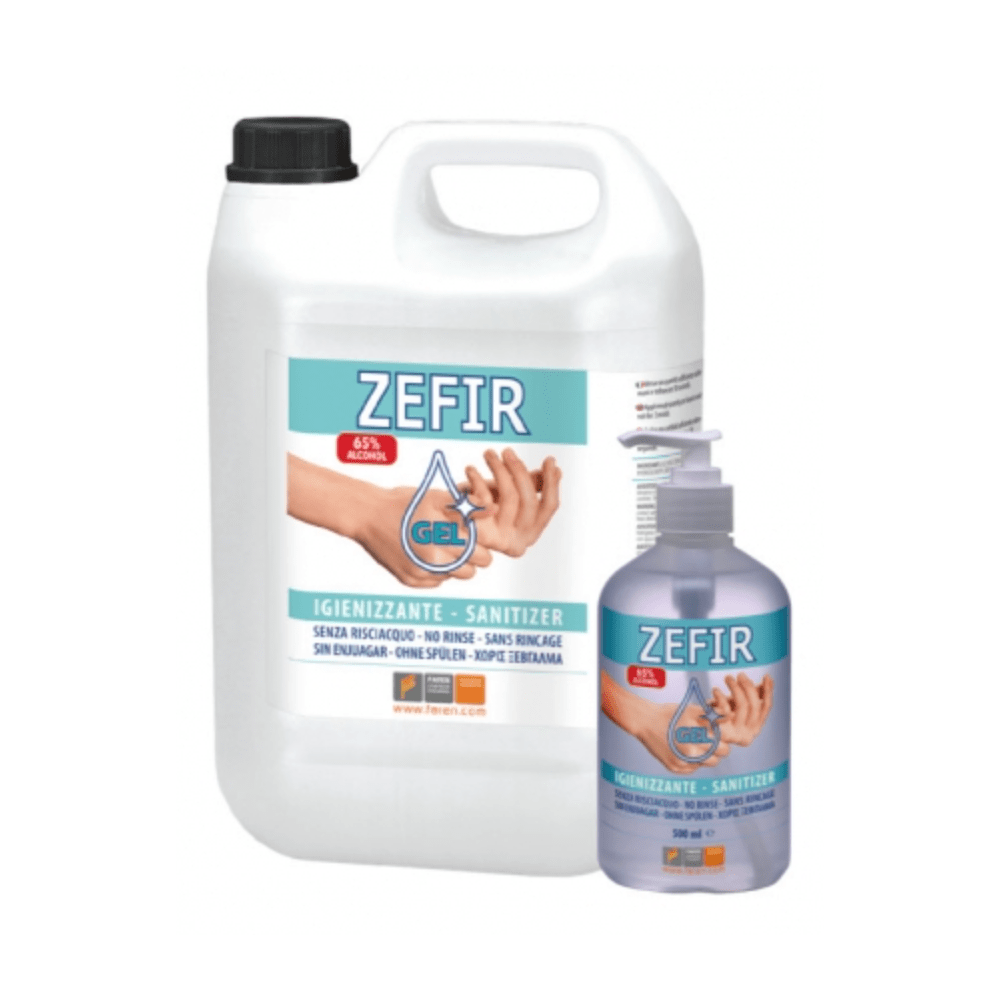 Gel mani igienizzante e detergente alcol 65% Faren Zefir