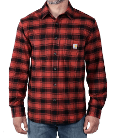 Camicia a maniche lunghe Uomo Carhartt - 105945 colore RED OCHRE R81