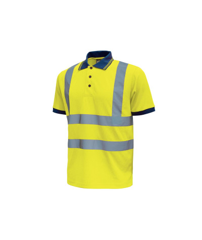 Polo manica corta con strisce riflettenti U-Power Neon Yellow Fluo