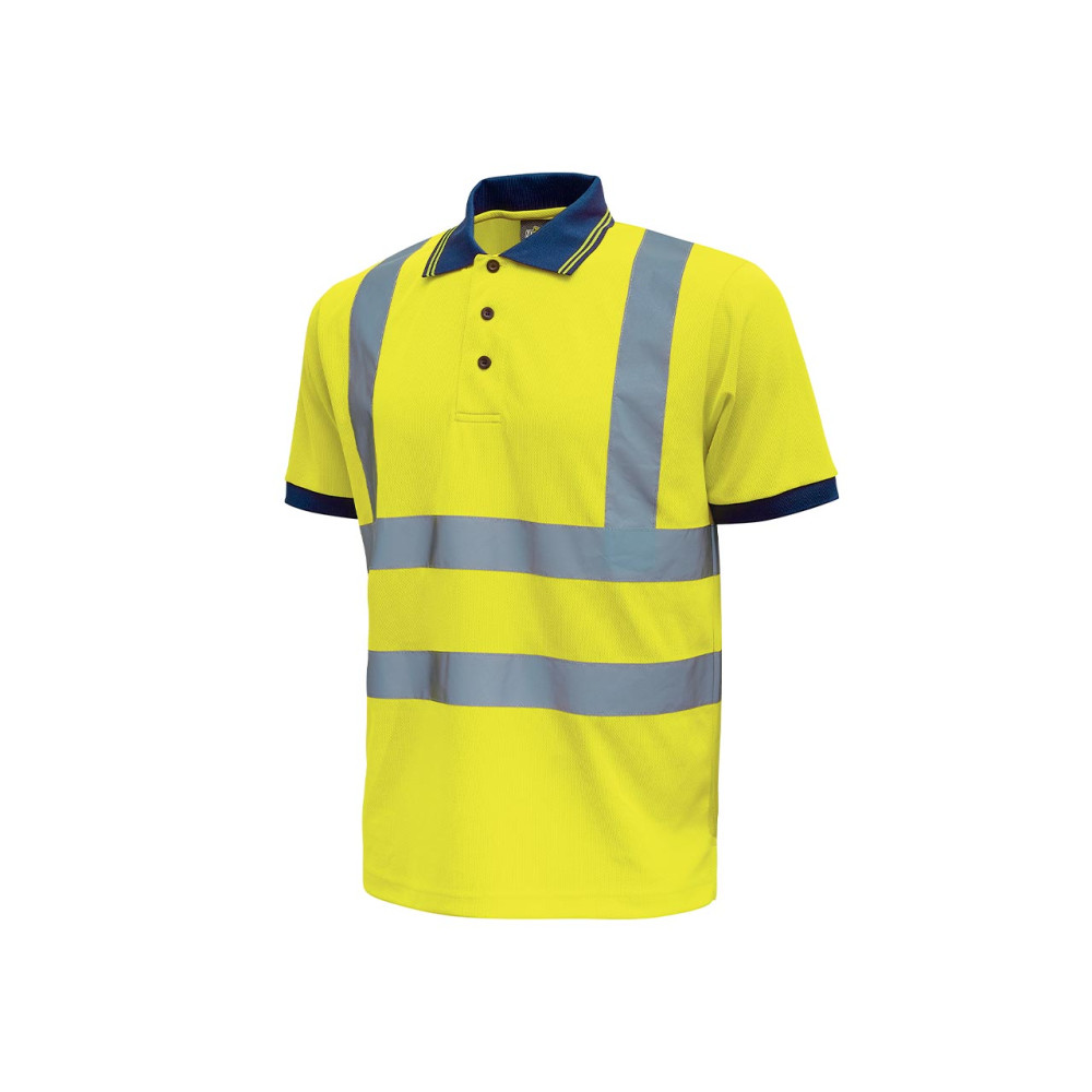 Polo manica corta con strisce riflettenti U-Power Neon Yellow Fluo