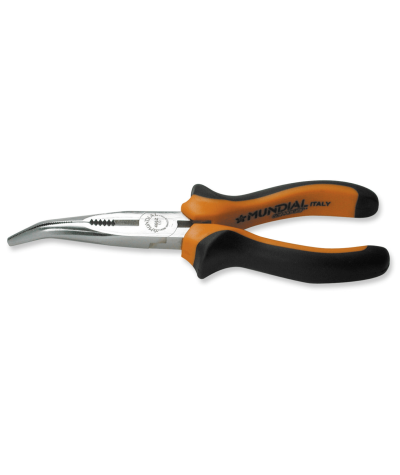 Pinza becchi mezzotondi piegati con tagliente e giratubo 170 mm Mundial