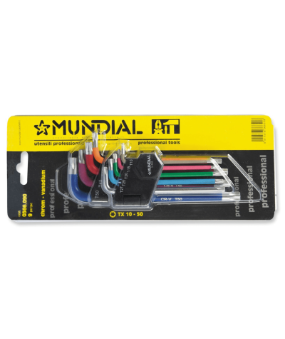 Serie 9 chiavi torx lunghe Colorate Mundial
